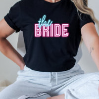 De bruid Neon Blue & Pink Tropical Bach