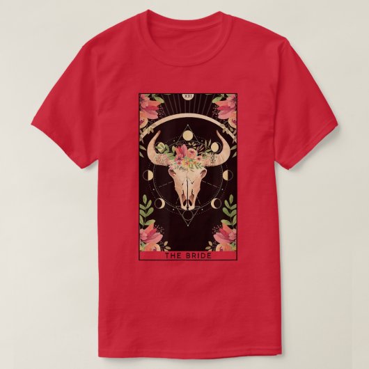 De Bruid Tarotkaart Bruiloft Boho T-shirt (Design voorkant)