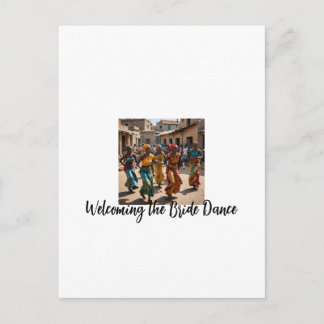 De bruid thuiskomend vieren briefkaart