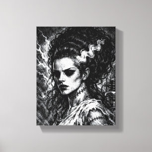 De bruid van Frankenstein — Herrezen door BurnsInH Canvas Afdruk