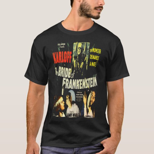 De bruid van Frankenstein Horror V24 Mannen T-shirt (Voorkant)
