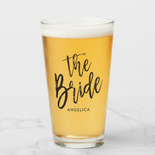 De bruid Zwarte scriptstijl Glas