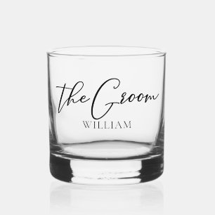 De bruidegom Aanpasbare vrijgezellenfeest trouw Whisky Glas