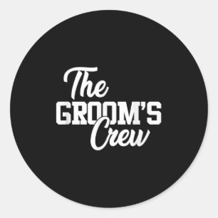 De bruidegom bemanning grappige bruiloft of vrijge ronde sticker