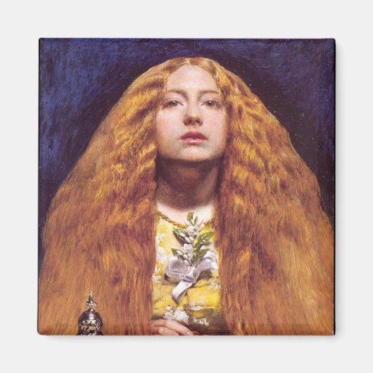 De bruidsmeisje, circa 1851 door John Everett Mill Magneet (Voorkant)