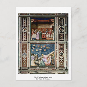 De bruiloft in Cana Lower door Giotto Di Bondone Briefkaart