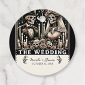 DE BRUILOFT Tarot Skeletten Bruid & bruidegom Bedankjes Labels (Achterkant)