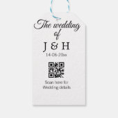 De bruiloft van add koppel naam QR code scan detai Cadeaulabel (Achterkant)