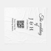 De bruiloft van add koppel naam QR code scan detai Fleece Deken (Voorkant (Horizontaal))