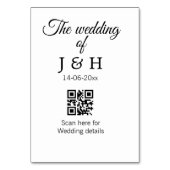 De bruiloft van add koppel naam QR code scan detai Kaart (Achterkant)