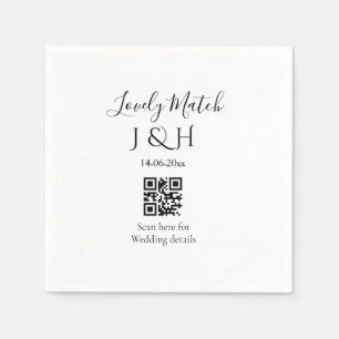 De bruiloft van add koppel naam QR code scan detai Servet