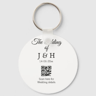 De bruiloft van add koppel naam QR code scan detai Sleutelhanger