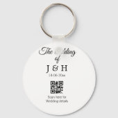 De bruiloft van add koppel naam QR code scan detai Sleutelhanger (Achterkant)
