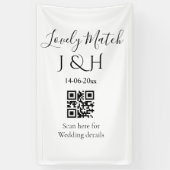De bruiloft van add koppel naam QR code scan detai Spandoek (Verticaal)
