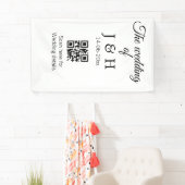 De bruiloft van add koppel naam QR code scan detai Spandoek (Insitu)