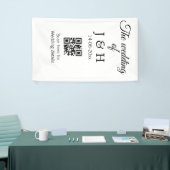 De bruiloft van add koppel naam QR code scan detai Spandoek (Beurs)