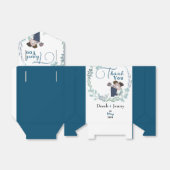 De bruiloft van blauwe minnaars bedankdoosjes (Uitgevouwen)