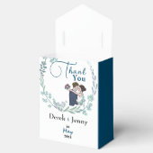 De bruiloft van blauwe minnaars bedankdoosjes (Geopend)