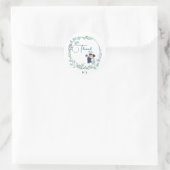 De bruiloft van blauwe minnaars ronde sticker (Tas)