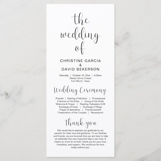 De bruiloft van de moderne huwelijksprogramma's programma (Voorkant)