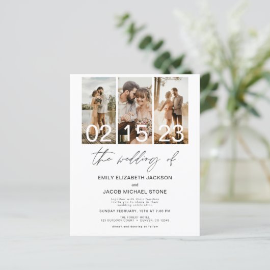 De bruiloft van foto QR-code Minimalist Elegant (Staand voorkant)