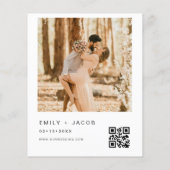 De bruiloft van foto QR-code Minimalist Elegant (Achterkant)