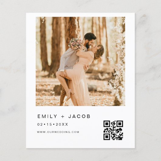 De bruiloft van foto QR-code Minimalist Elegant (Achterkant)