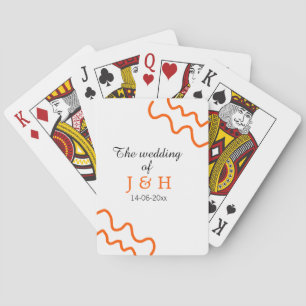 De bruiloft van het echtpaar toevoegen naam terrac pokerkaarten