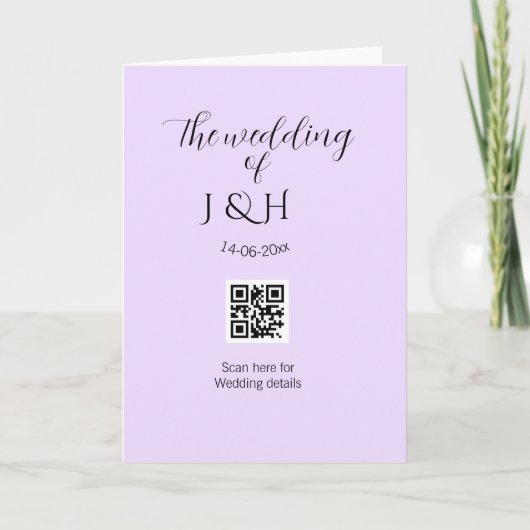 De bruiloft van het koppel naam QR-code scan detai Kaart (Voorkant)