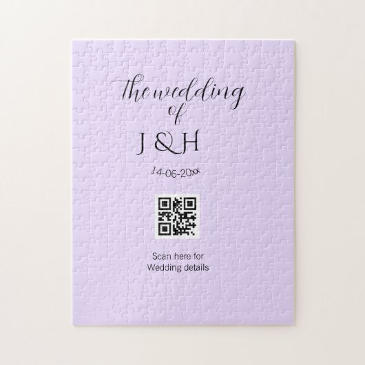 De bruiloft van het toegevoegde koppel naam QR-cod Legpuzzel (Verticaal)