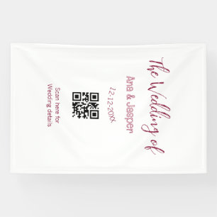 De bruiloft van koppel naam QR-code scan detail Spandoek