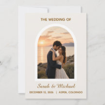 'De Bruiloft van' Moderne Boog Foto Save the Date