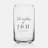De bruiloft van voeg koppelnaam initiaal briefdatu blikvorm glas (Achterkant)