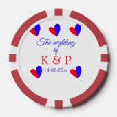 De bruiloft van voeg koppelnaam initiaal briefdatu poker chips (Voorkant)