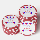 De bruiloft van voeg koppelnaam initiaal briefdatu poker chips (Opstapeling)