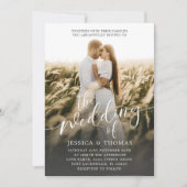 De bruiloft van zwart-wit foto bruiloft kaart (Voorkant)