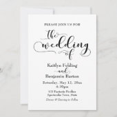 "De bruiloft van" zwarte typografie, eenvoudig, el Kaart (Voorkant)