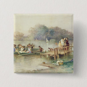 De bruiloft vierkante button 5,1 cm