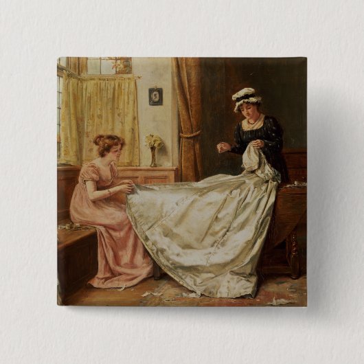 De bruiloft vierkante button 5,1 cm (Voorkant)