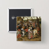 De bruiloft vierkante button 5,1 cm (Voorkant /achterkant)