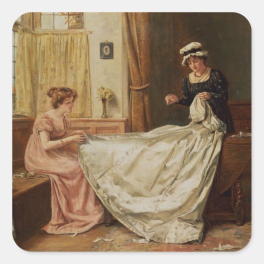 De bruiloft vierkante sticker (Voorkant)