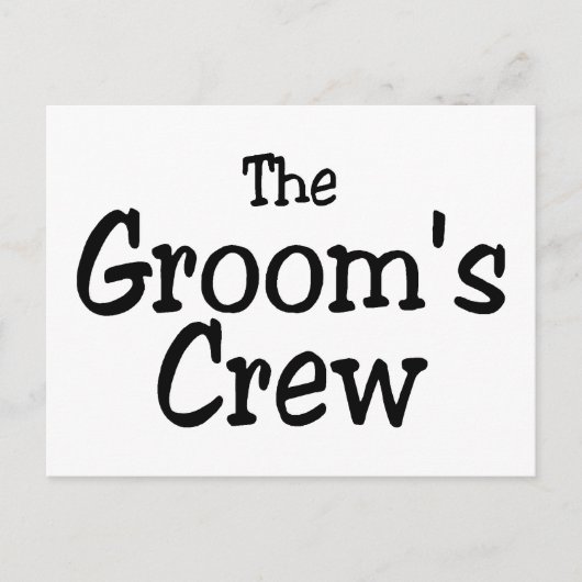 De bruiloften van de Grooms Crew Briefkaart (Voorkant)