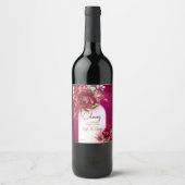 De bruine bruiloft van Bourgogne bloeit de moderne Wijn Etiket (Voorkant)