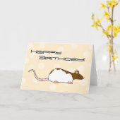 De bruine en Witte Rat Met een kap van het Kaart (Gele Bloem)