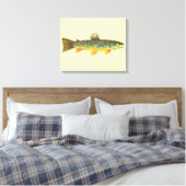 De bruine forel canvas afdruk (Insitu (Slaapkamer))
