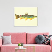 De bruine forel canvas afdruk (Insitu (Woonkamer))