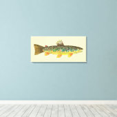 De bruine forel canvas afdruk (Insitu (Houten vloer))