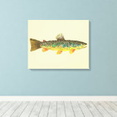 De bruine forel canvas afdruk (Insitu (Houten vloer))
