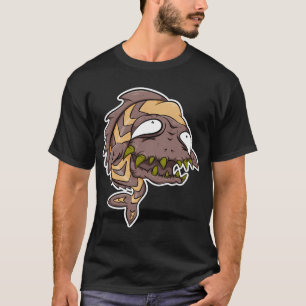 De bruine monster vis t-shirt