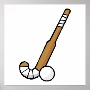 De bruine Stok van het Hockey Poster